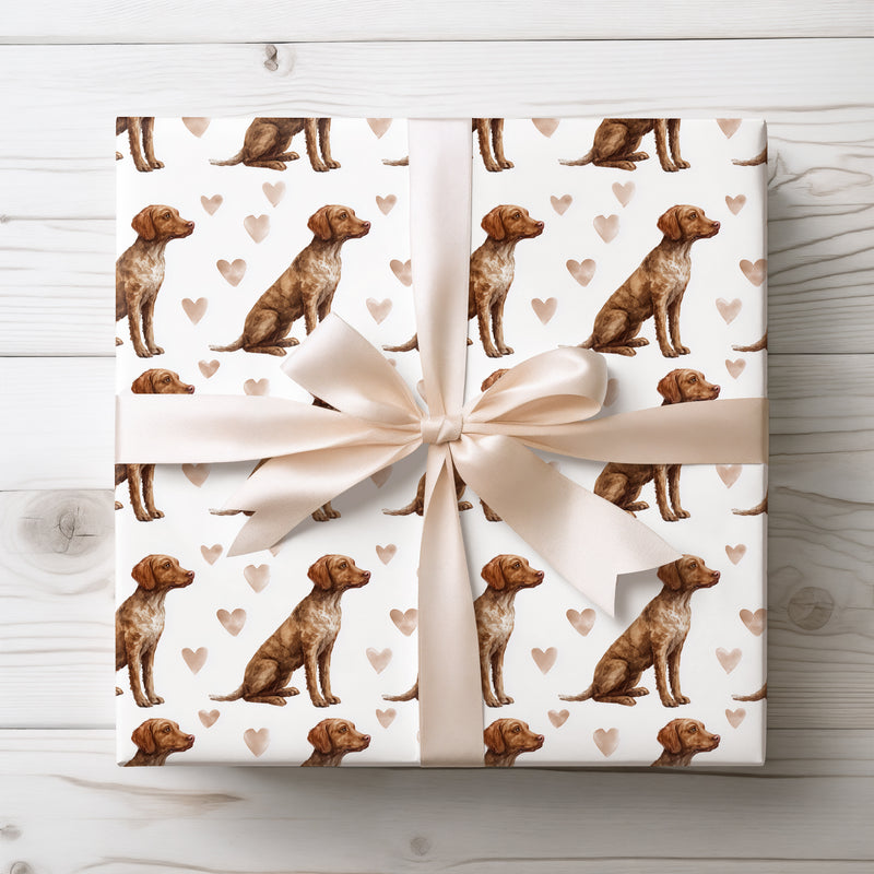 Baywood Affection – Chesapeake Bay Retriever Hearts wrapping paper