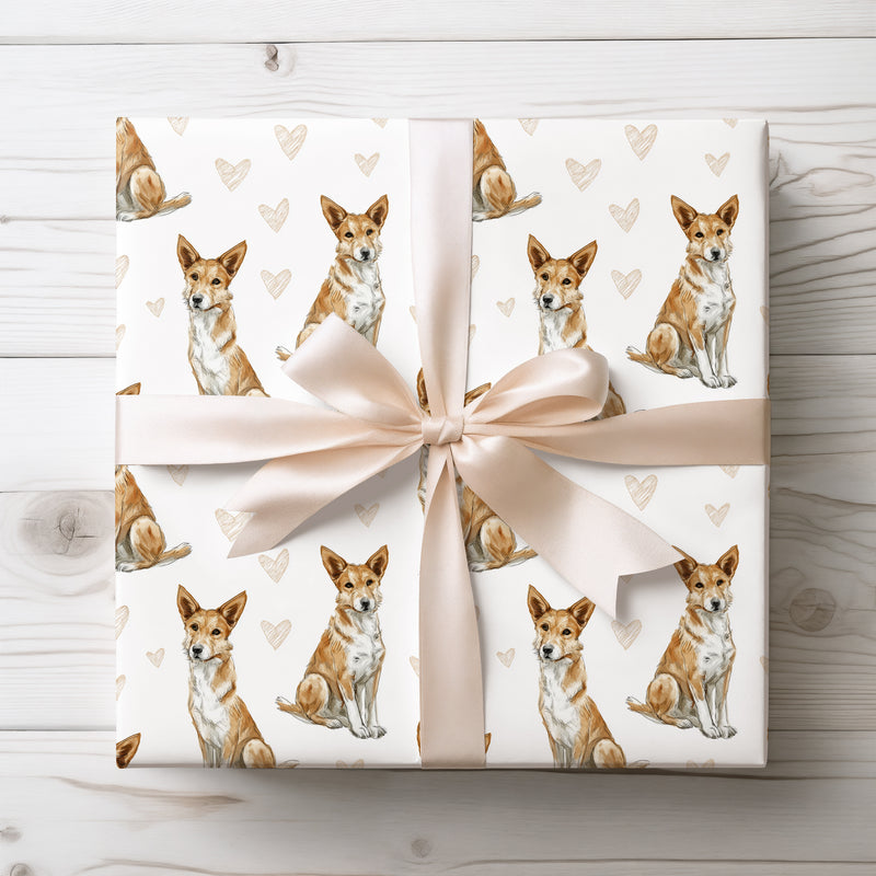 Desertpoise – Canaan Dog hearts wrapping paper