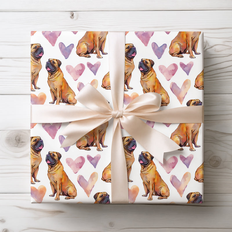 Golden Sentinel Love – Boerboel Love Hearts wrapping paper