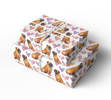 Golden Sentinel Love – Boerboel Love Hearts wrapping paper