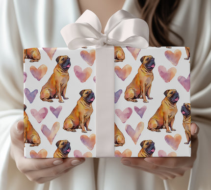 Golden Sentinel Love – Boerboel Love Hearts wrapping paper