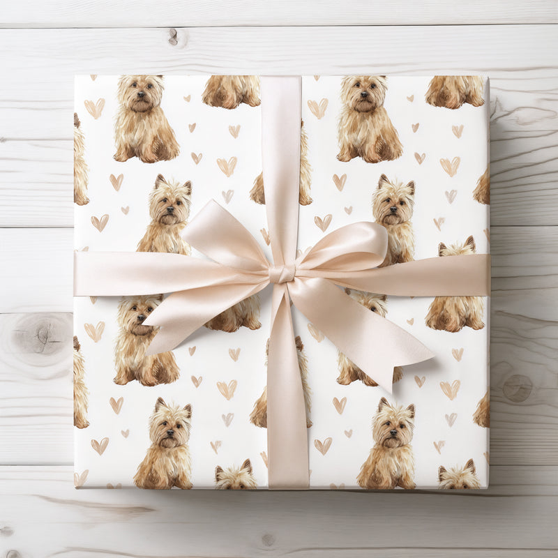 Heatherpaws – Cairn Terrier Hearts wrapping paper