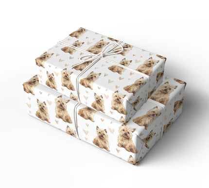 Heatherpaws – Cairn Terrier Hearts wrapping paper