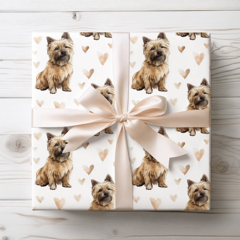 Honeywhisk – Cairn Terrier hearts wrapping paper