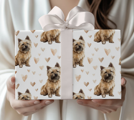Honeywhisk – Cairn Terrier hearts wrapping paper