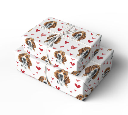 Houndheart Grace – American English Coonhound Dog Hearts wrapping paper