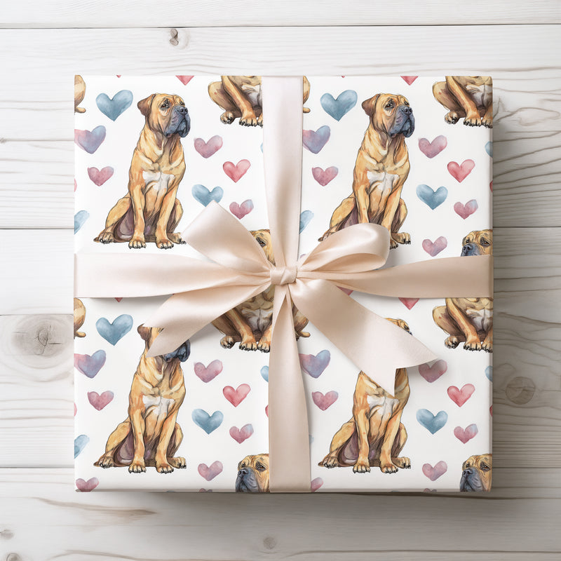 Noblewatch Grace – Boerboel Love Hearts wrapping paper