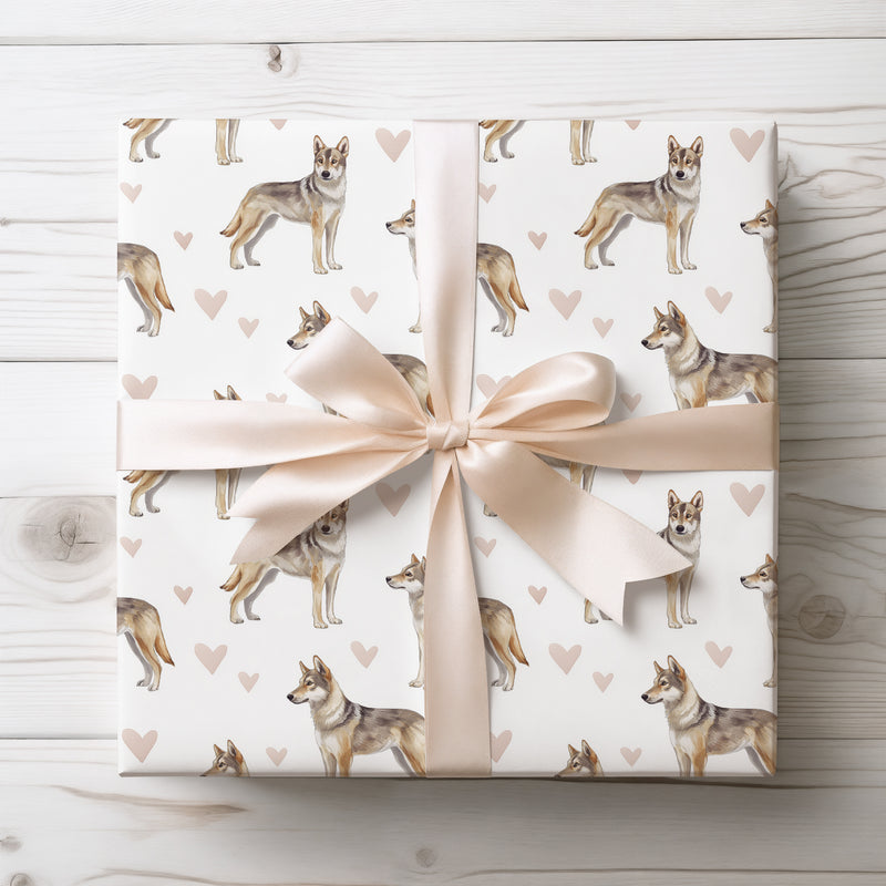 Nordicheart Spirit – Czechoslovakian Wolfdog Heart Watercolor wrapping paper