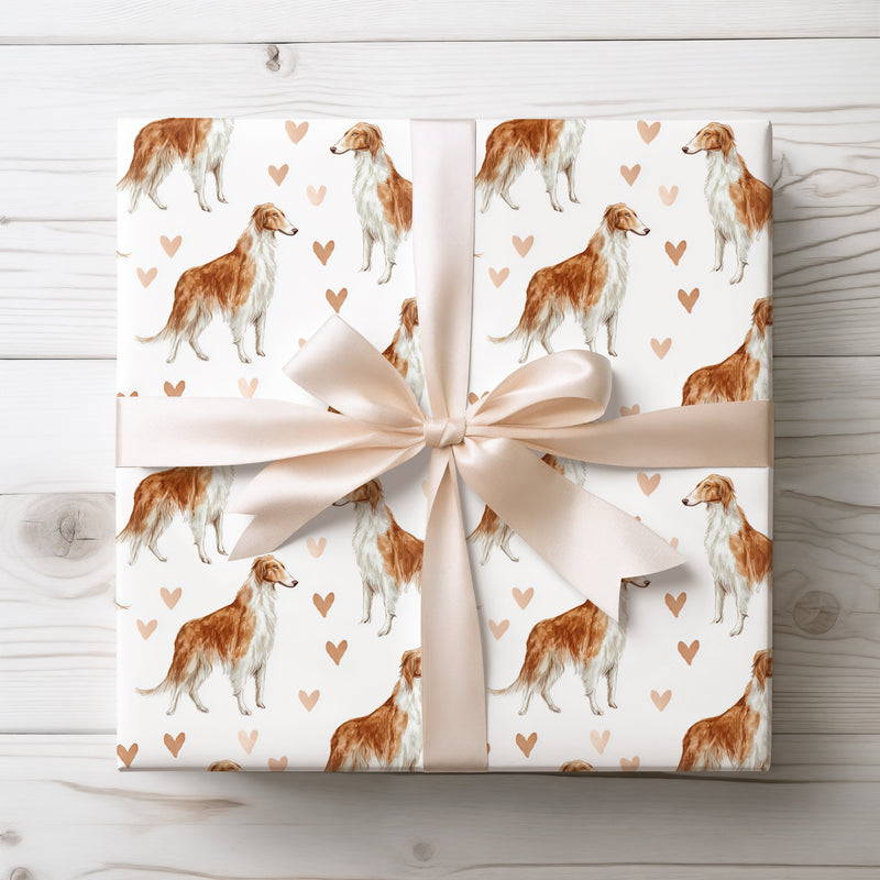 Silkenheart Drift – Borzoi Elegance wrapping paper
