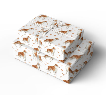 Silkenheart Drift – Borzoi Elegance wrapping paper