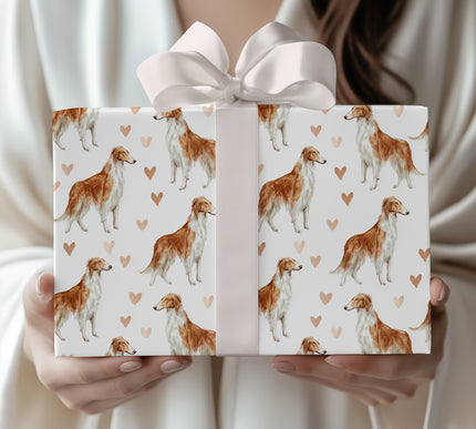 Silkenheart Drift – Borzoi Elegance wrapping paper