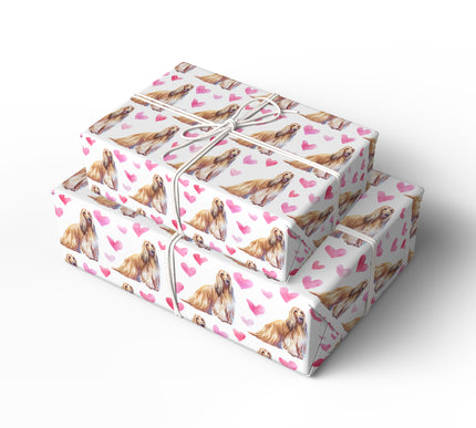 Silkheart Hound – Afghan Hound Dog Hearts wrapping paper