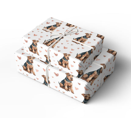 Terrierheart Classic – Airedale Terrier Dog Hearts wrapping paper