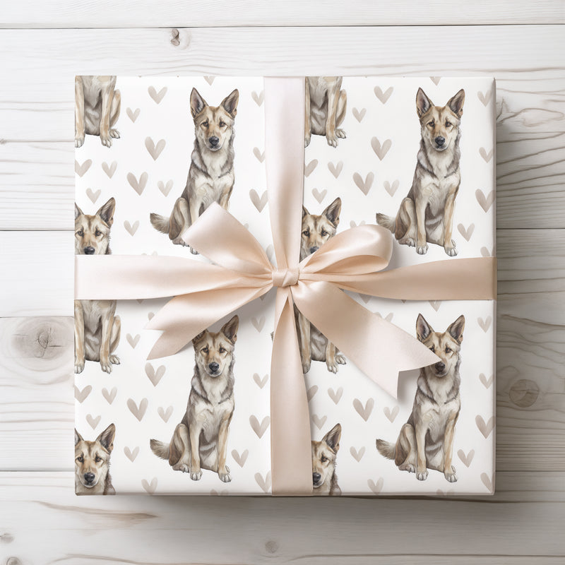 Wolfheart Whisper – Czechoslovakian Wolfdog Heart Watercolor wrapping paper