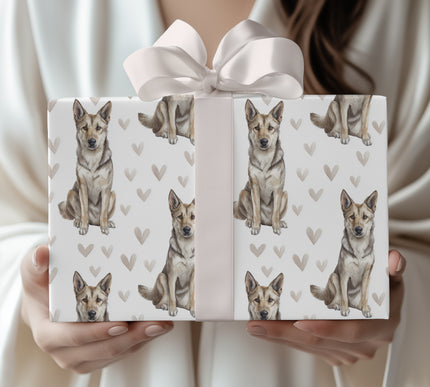 Wolfheart Whisper – Czechoslovakian Wolfdog Heart Watercolor wrapping paper
