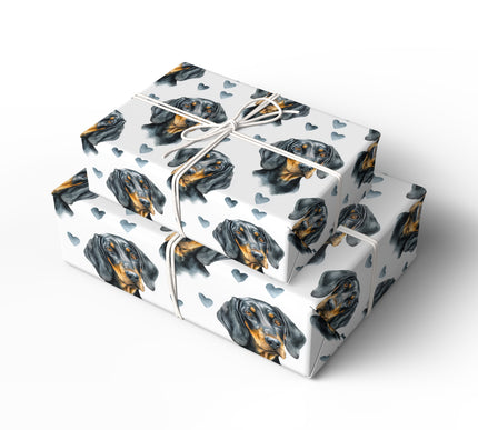 Snowpuff Love – Bichon Frise watercolor hearts wrapping paper