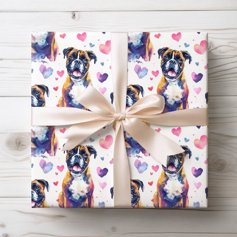 Boldheart Jubilee – Boxer Love Hearts wrapping paper