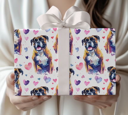 Boldheart Jubilee – Boxer Love Hearts wrapping paper