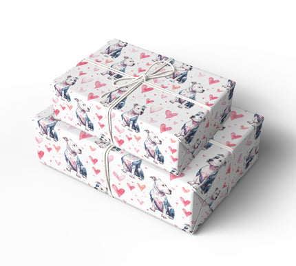 Bullyheart Love – American Bully Dog Hearts wrapping paper