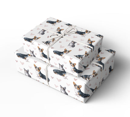 Hearthuddle – Cardigan Welsh Corgi hearts wrapping paper