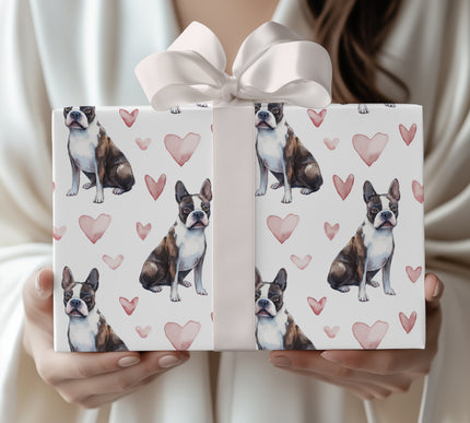 Heartpaw Vale – Boston Terrier Love wrapping paper