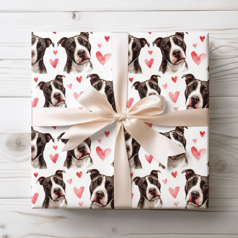 Pitheart Classic – American Pit Bull Terrier Dog Hearts wrapping paper