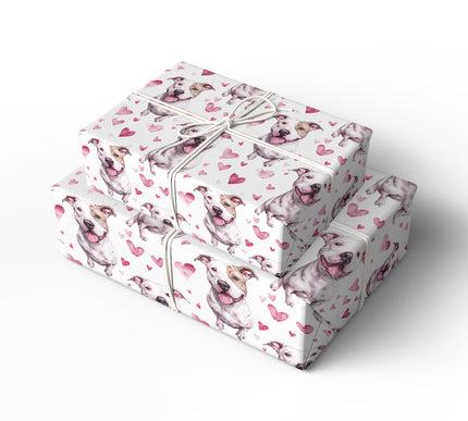 Pitheart Smile – American Pit Bull Terrier Dog Hearts wrapping paper