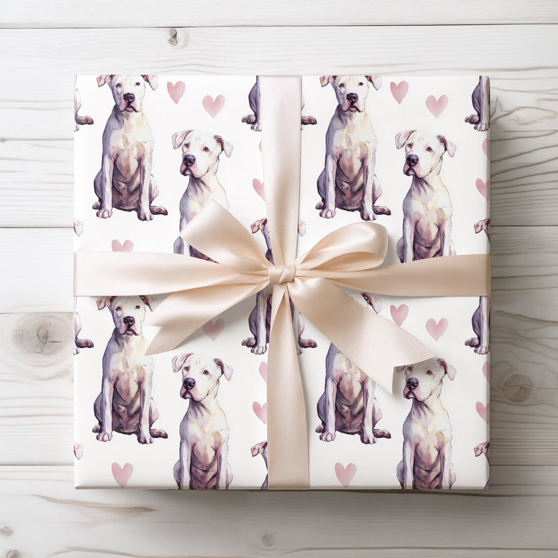 Ivoryheart Calm – Dogo Argentino Heart Watercolor wrapping paper