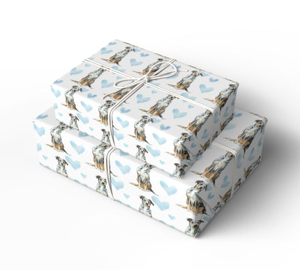Skystride Grace – Borzoi Love Hearts wrapping paper