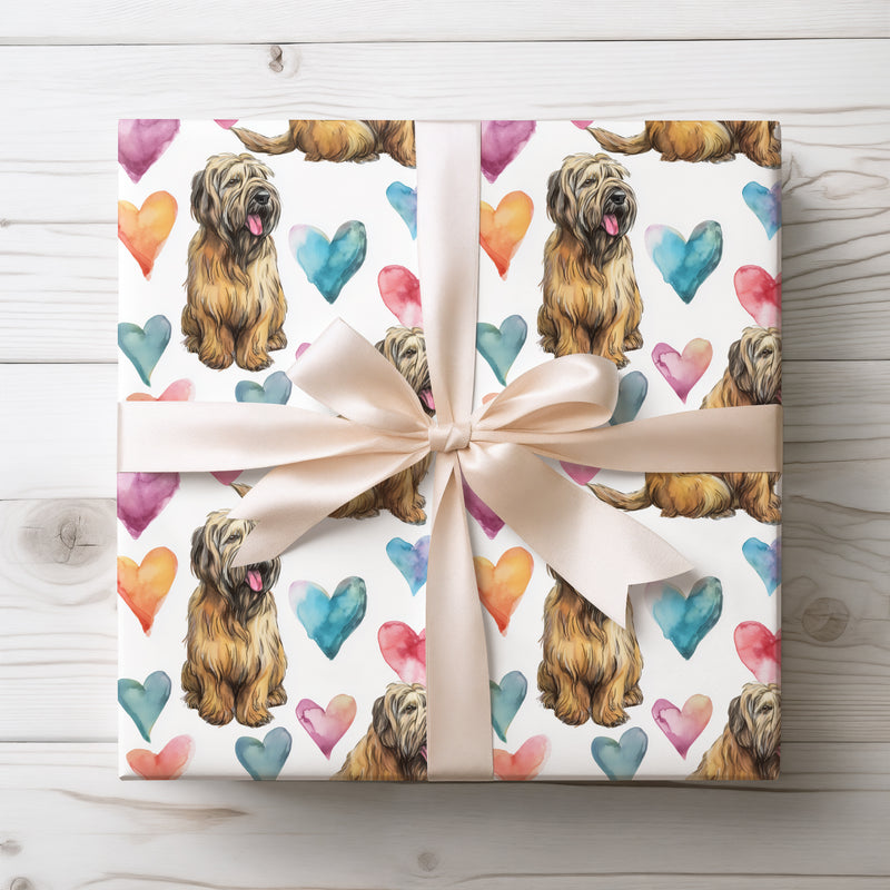 Softmane Serenade – Briard Love Hearts wrapping paper