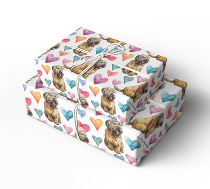 Softmane Serenade – Briard Love Hearts wrapping paper
