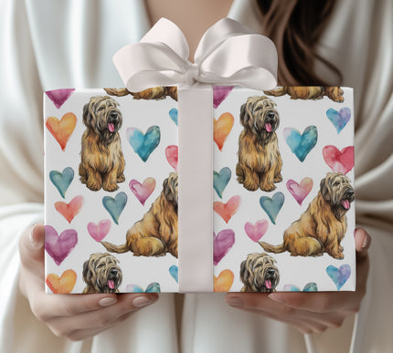 Softmane Serenade – Briard Love Hearts wrapping paper