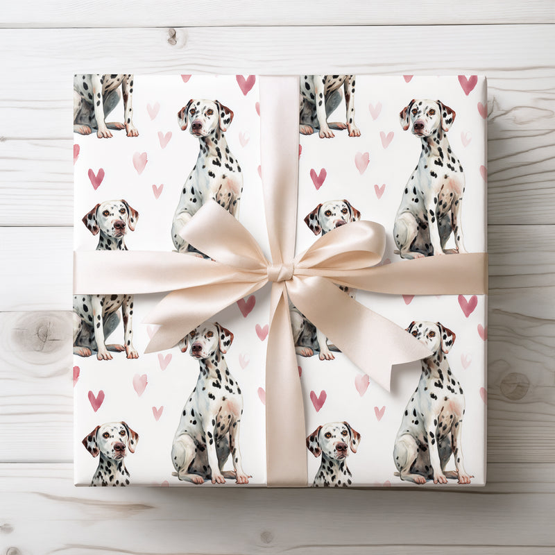 Spotlove Parade – Dalmatian Heart Watercolor wrapping paper