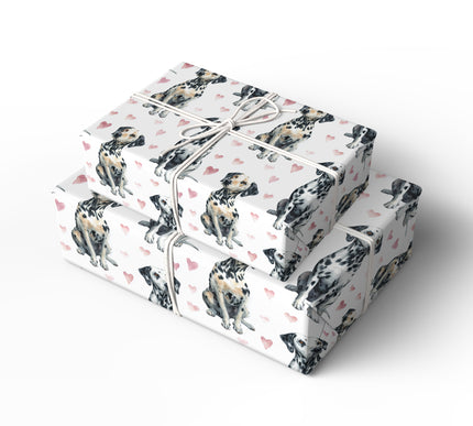 Spotwhisper Bloom – Dalmatian hearts wrapping paper
