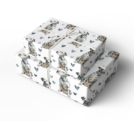 Spotwhisper Love – Dalmatian hearts wrapping paper
