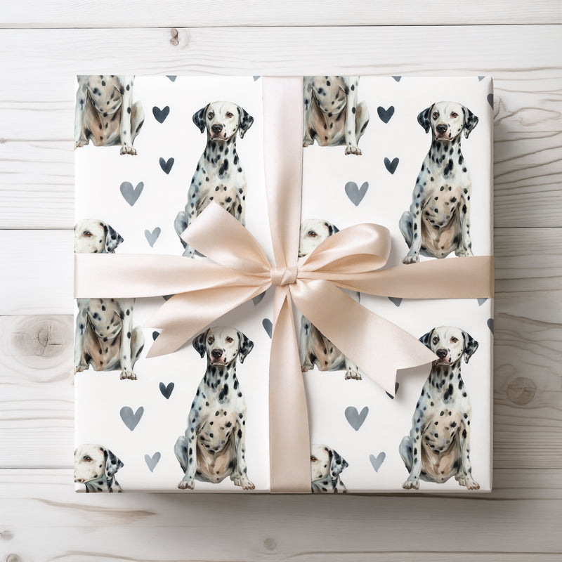Spotwhisper Love – Dalmatian hearts wrapping paper