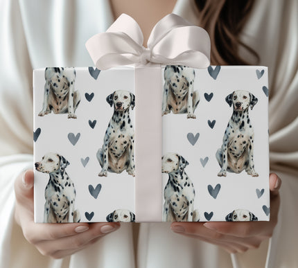 Spotwhisper Love – Dalmatian hearts wrapping paper