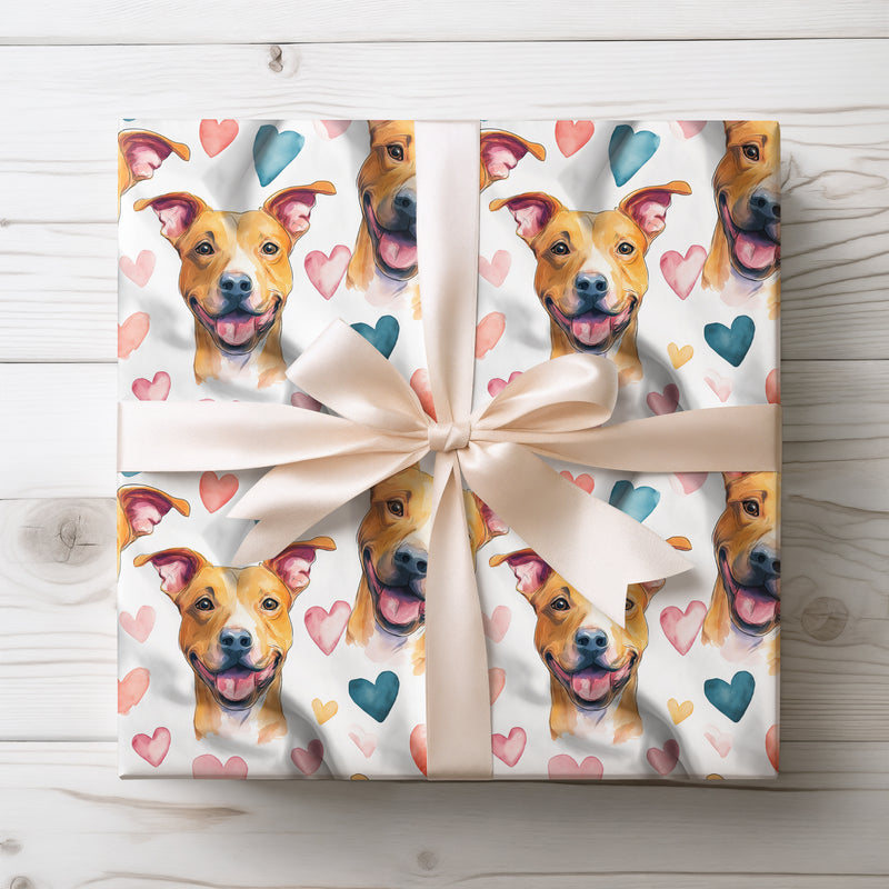 Staffyheart Soft – American Staffordshire Terrier Dog Hearts wrapping paper