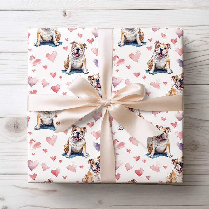 Sunnyheart Buddy – Australian Bulldog Dog Hearts wrapping paper