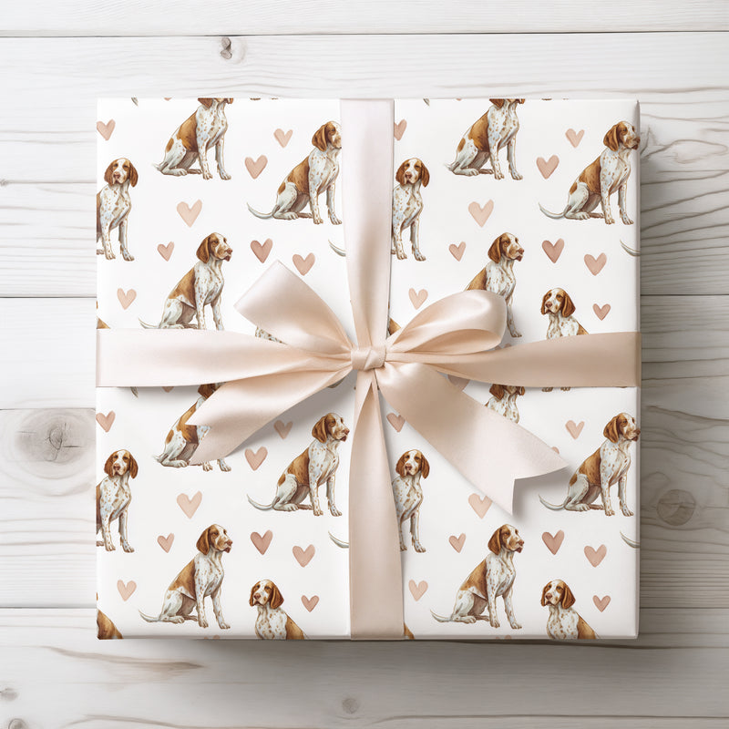 TerraSpots – Gentle Bracco Italiano Hearts wrapping paper