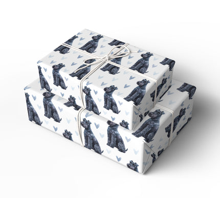Blueheart Crest – Kerry Blue Terrier Love Pattern wrapping paper