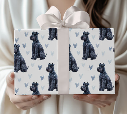 Blueheart Crest – Kerry Blue Terrier Love Pattern wrapping paper