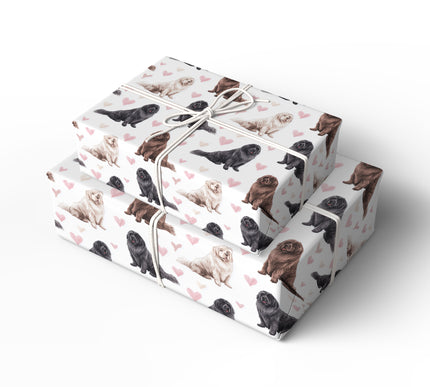 Blush Fur Haven – Newfoundland love wrapping paper