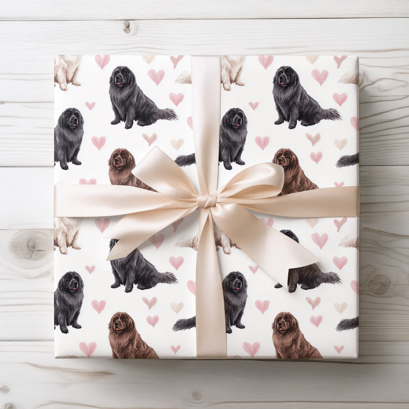 Blush Fur Haven – Newfoundland love wrapping paper