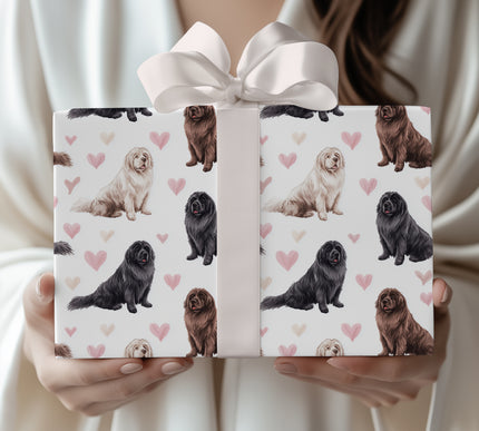 Blush Fur Haven – Newfoundland love wrapping paper