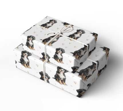 Boldiron Bloom – Giant Schnauzer watercolor hearts wrapping paper
