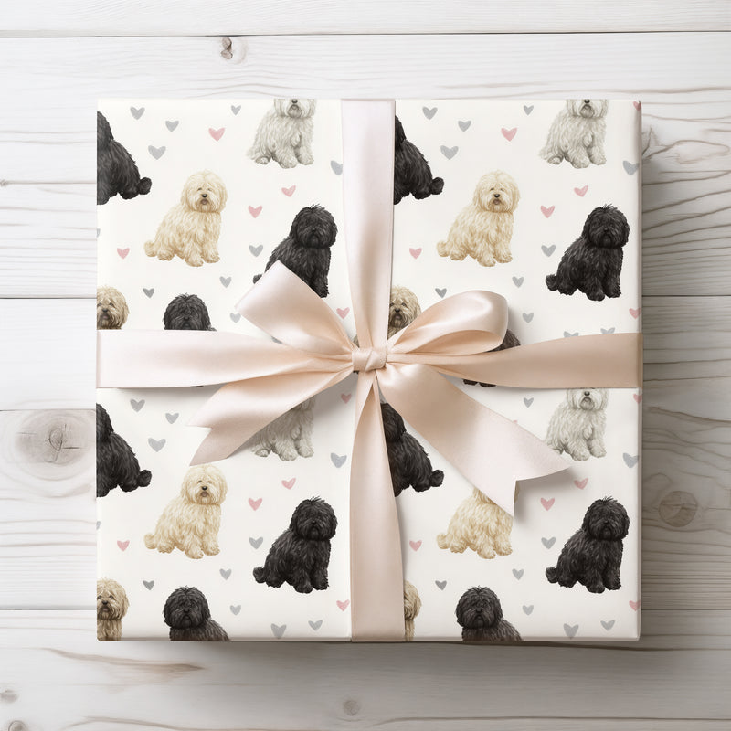 Corded Love Spirit – Puli Love Hearts wrapping paper