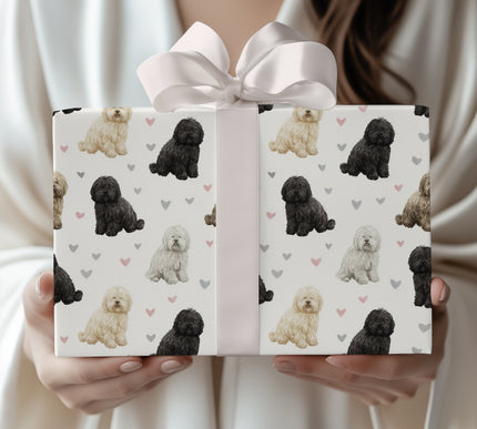 Corded Love Spirit – Puli Love Hearts wrapping paper