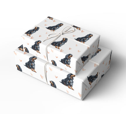 Emberveil Charm – Gordon Setter watercolor hearts wrapping paper