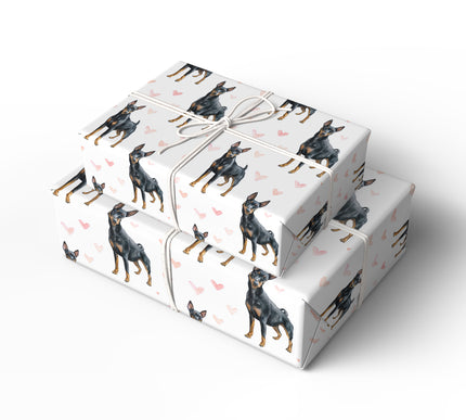 Heartguard Noir – Manchester Terrier love pattern wrapping paper